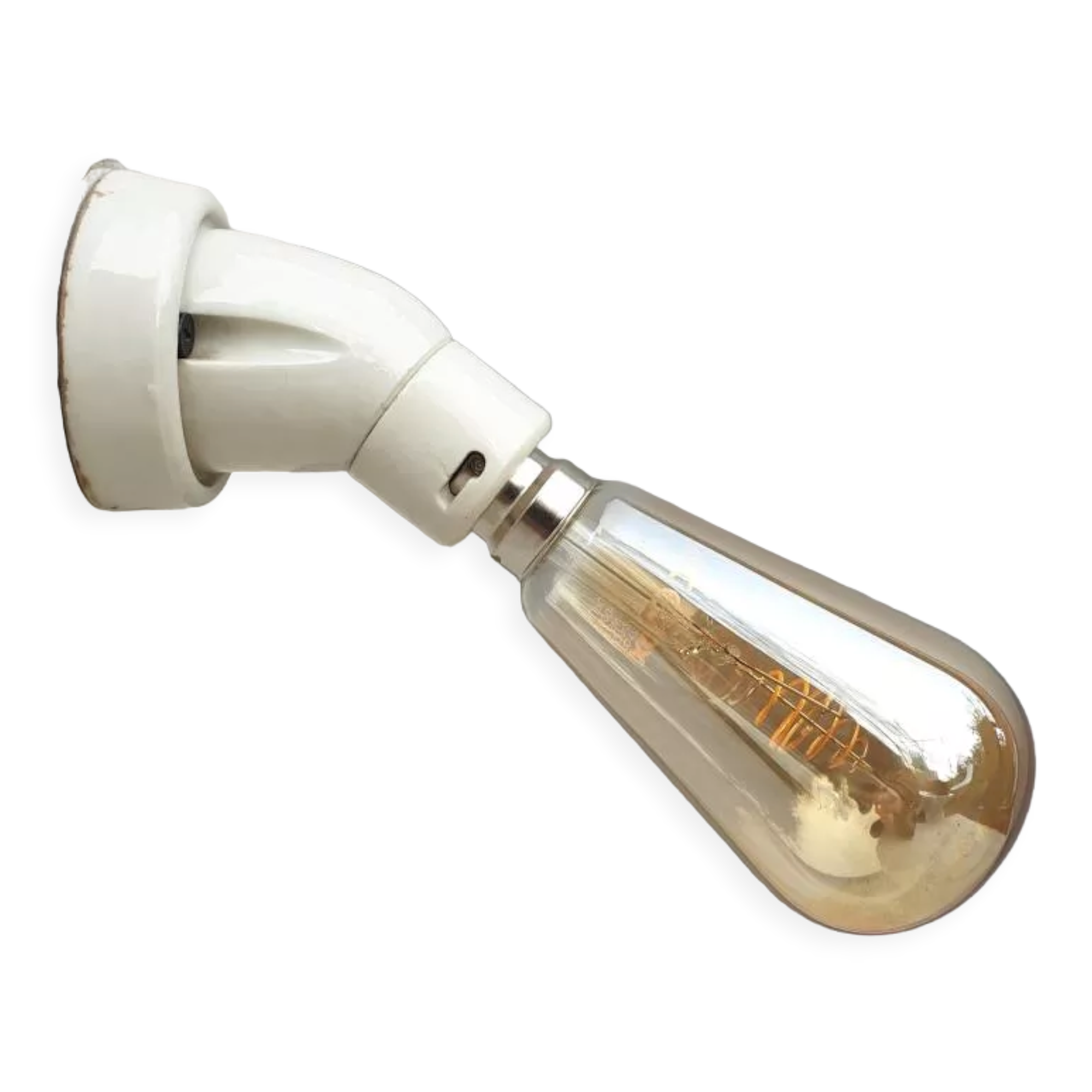 Angled wall lamp Art Deco porcelain