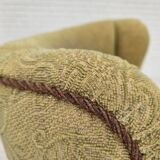 1960s, Danish armchair, light green furniture velour, beech wood.