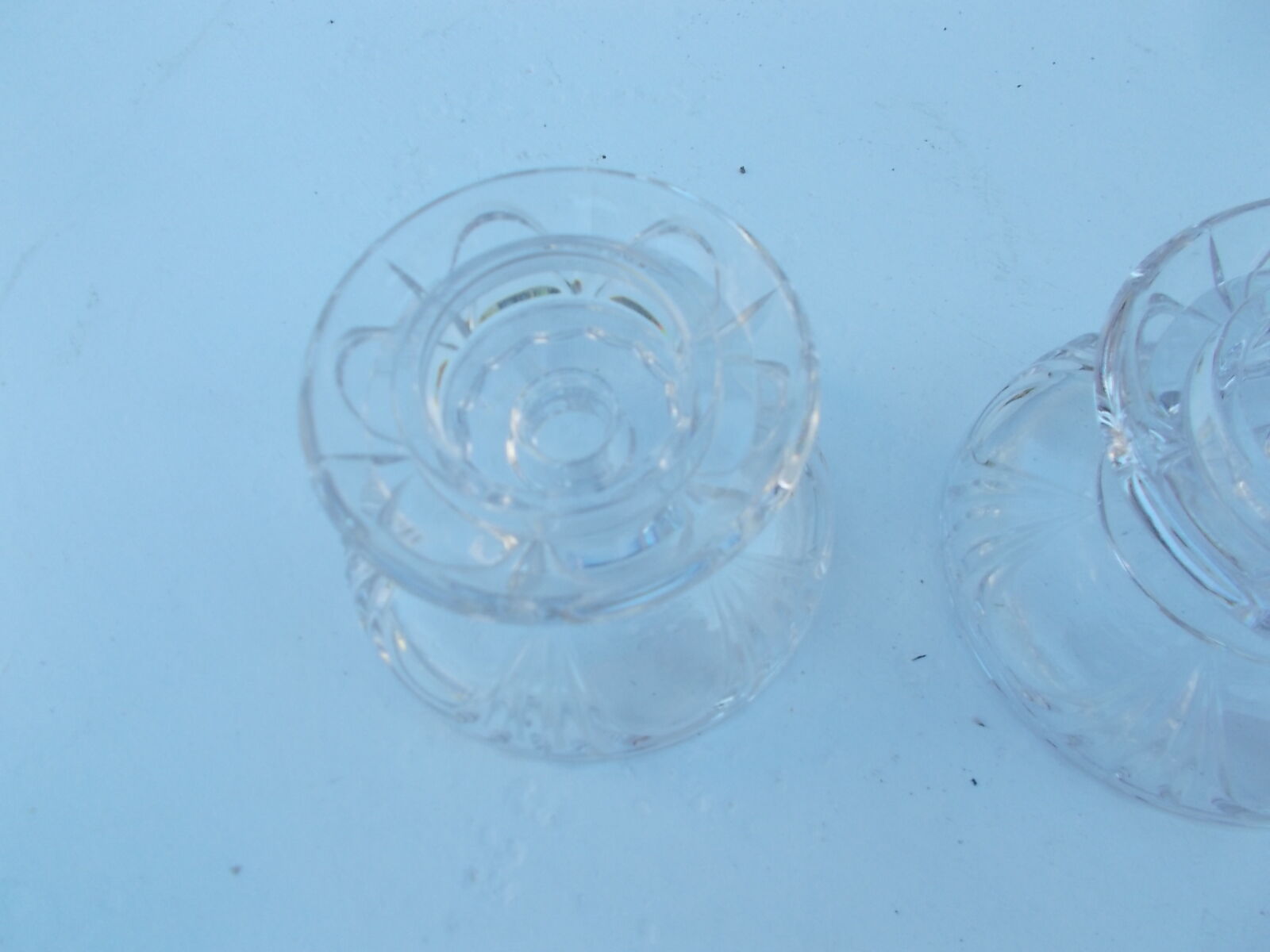 Pair of glass candlesticks