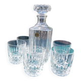 Whisky decanter and 5 crystal glasses