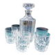 Whisky decanter and 5 crystal glasses