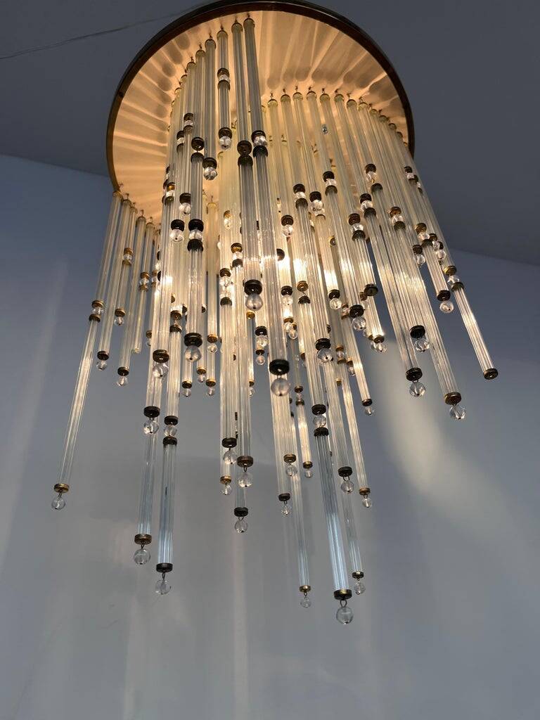 Petit lustre en verre de style mid-century/pendentif par Kinkeldey, Allemagne, années 1970.