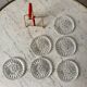 Set of 6 crystal coasters support brass scoubidou years 50-60