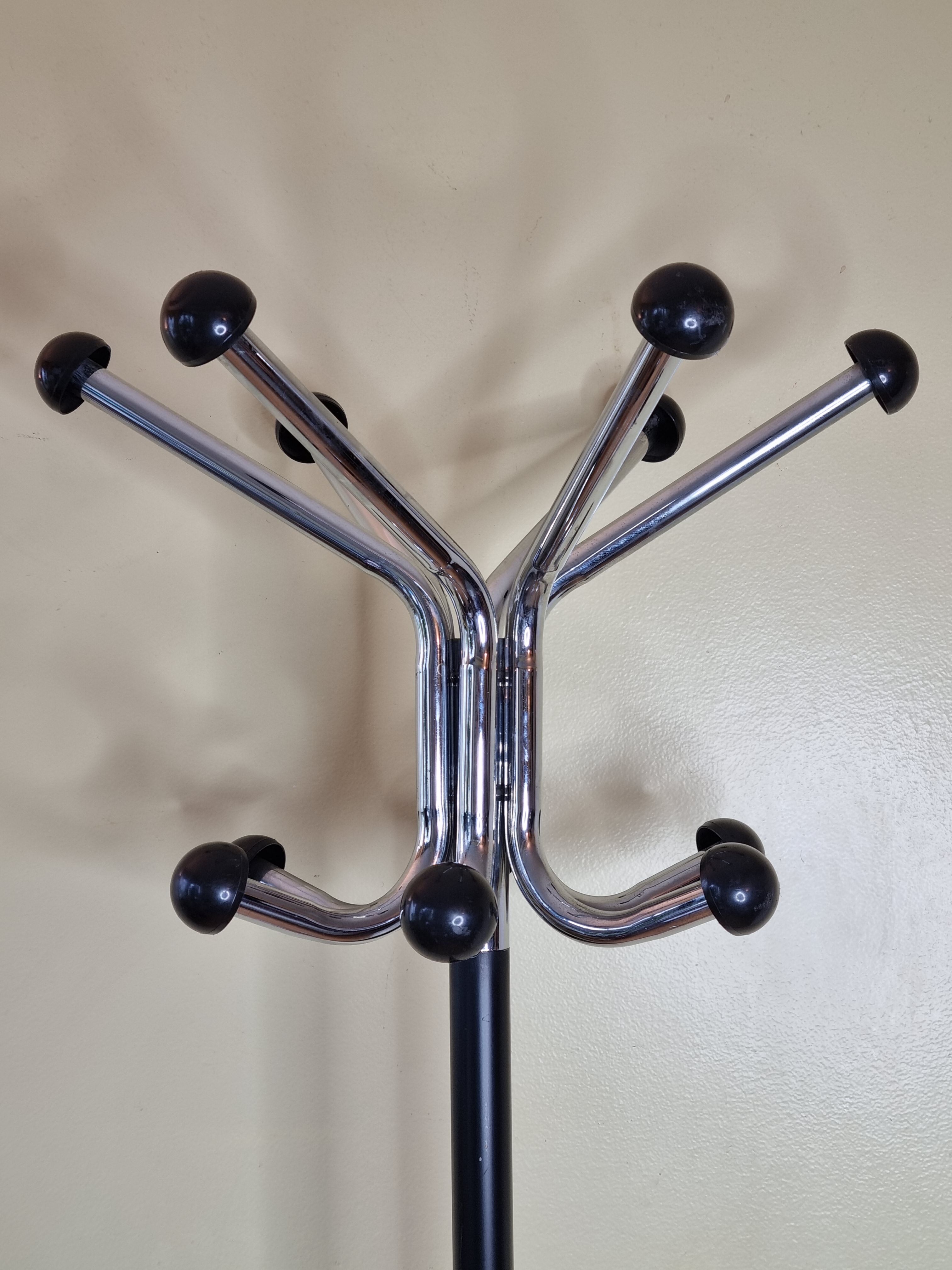 Portemanteau perroquet vintage en métal chromé, années 50-60