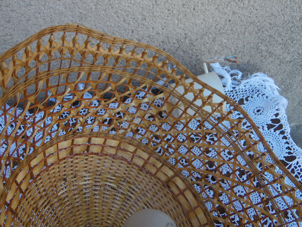 Honey and caramel wicker hanging lamp