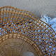 Honey and caramel wicker hanging lamp