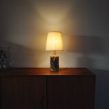Lampe de table moderne danoise unique Bodil Marie Nielsen avec imprimé feuilles, années 1960