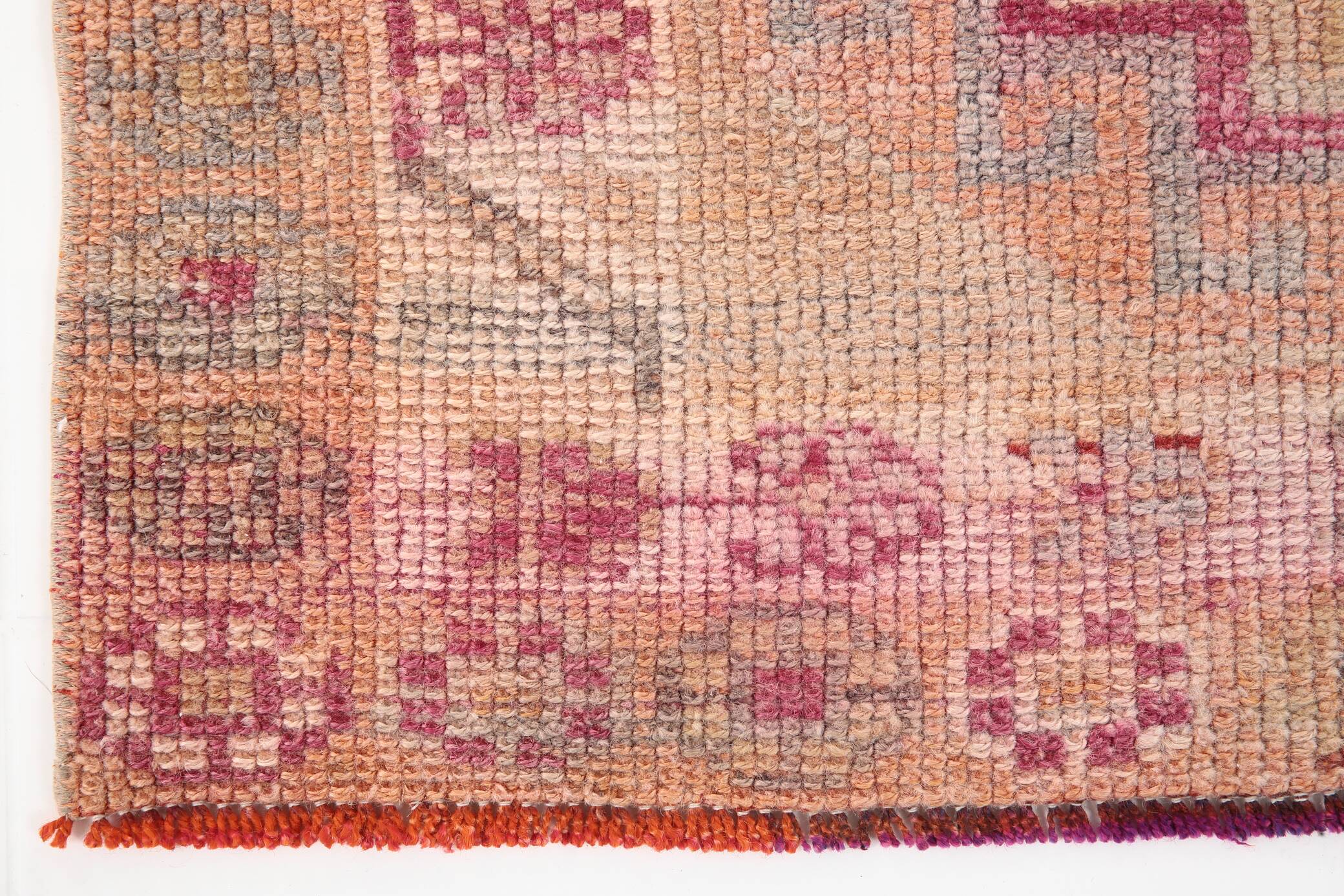 3x12 Rug For Kitchen Pale Red Pink Turkish Vintage Runner Rug 85x367Cm