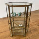 Petite vitrine vintage en verre et laiton