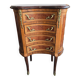 Commode galbée demi-lune en marqueterie – style Louis XV, fin XIXe siècle