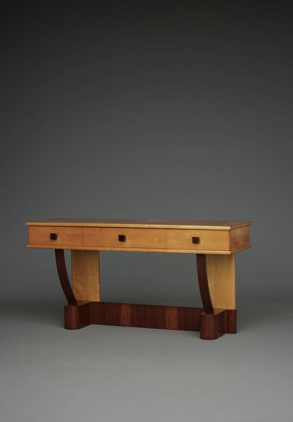 Coiffeuse basse Art Déco en bois d'érable, années 1930