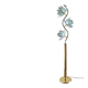Vintage gold lotus flower floor lamp, Italian design light fixture with 3 lights.