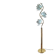 Vintage gold lotus flower floor lamp, Italian design light fixture with 3 lights.