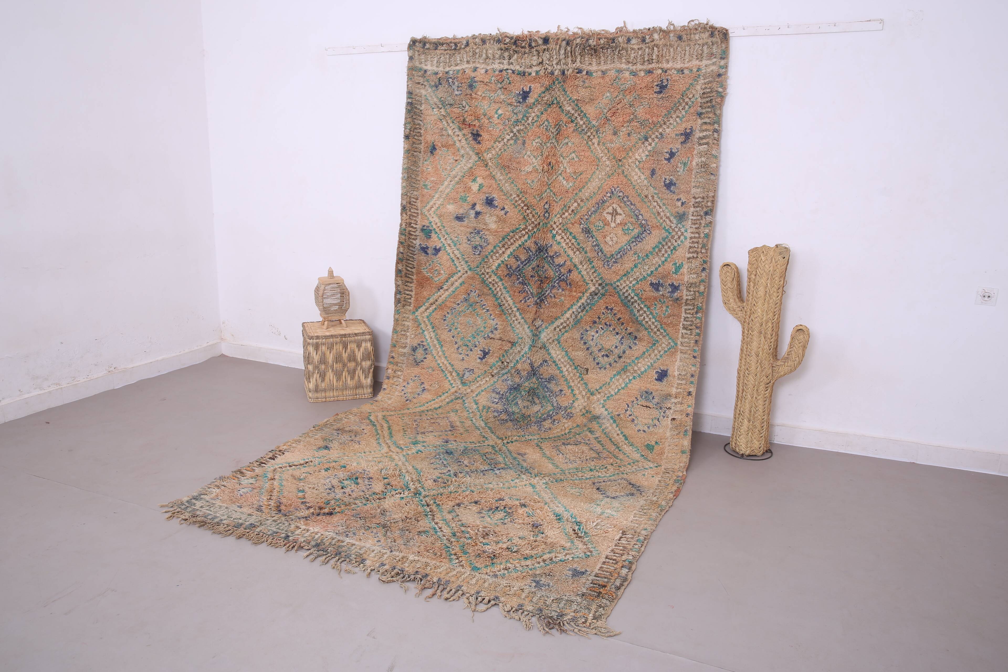 Peach Vintage Moroccan Rug 183 x 357 cm - Berber Wool Rug - Handmade Rug