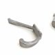 Two mismatched art deco aluminum hooks