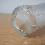 1950s Italian Pressed Glass Vase With Leaf Pattern