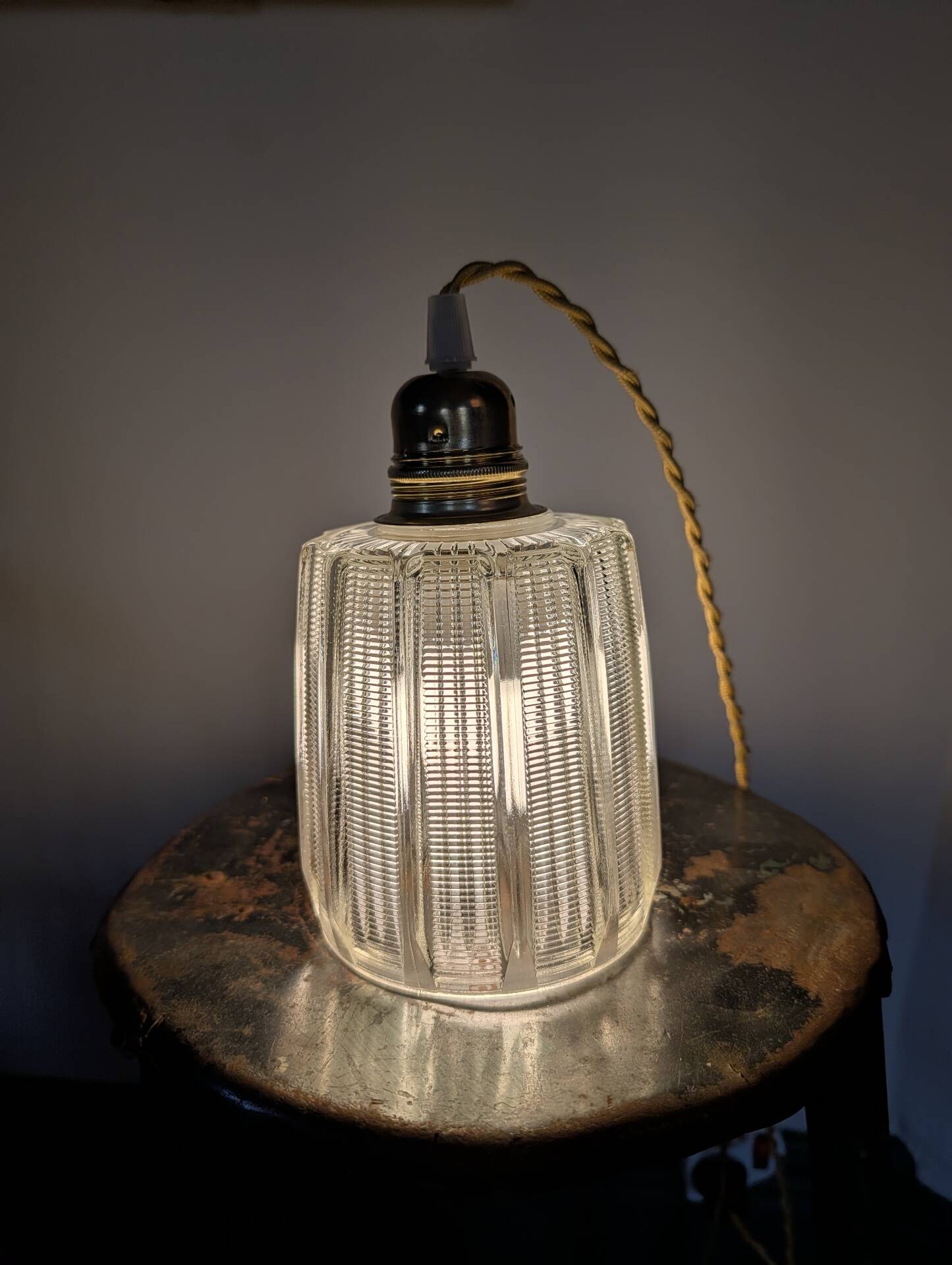 Thick glass lampshade – 1950s/60s