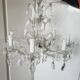 Antique crystal chandelier with 8 lights, 68 x 56 cm