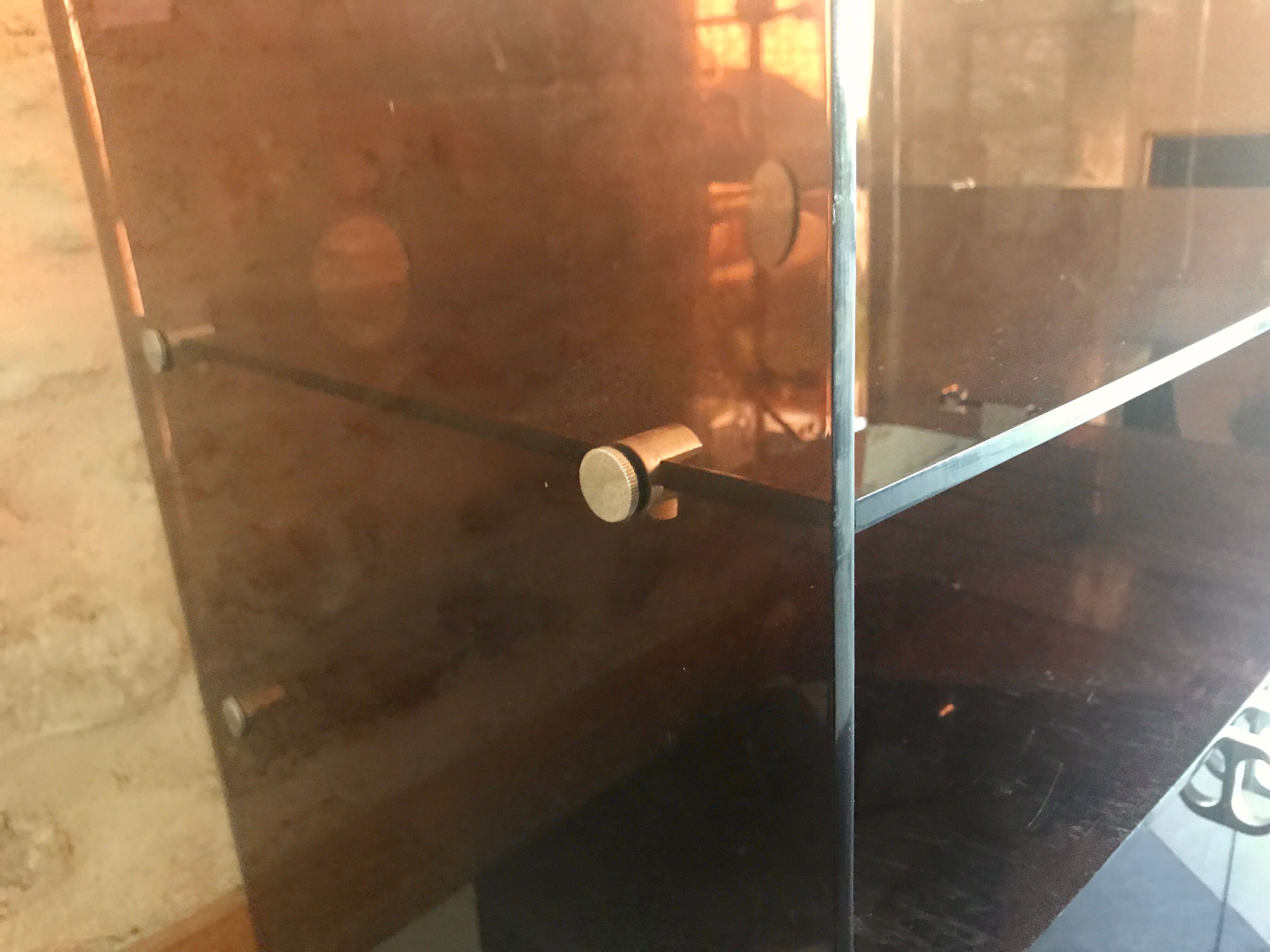 Vintage HI-FI cabinet in smoked plexiglass, Circa 1970