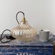 Vintage suspension lamp in electrified amber glass to nine