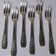 6 vintage/antique silver-plated trident forks, art deco style, SFAM