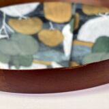 Scandinavian round teak mirror