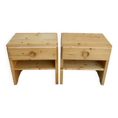 Paire de chevets en pin les Arcs par Charlotte Perriand, années 60-70