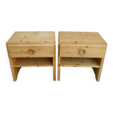 Pair of pine bedside tables from Les Arcs by Charlotte Perriand, 1960s-70s