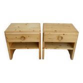 Pair of pine bedside tables from Les Arcs by Charlotte Perriand, 1960s-70s