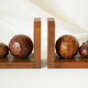 Art Deco bookends in wood faceted balls