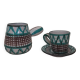 Coffee cup and small milk jug