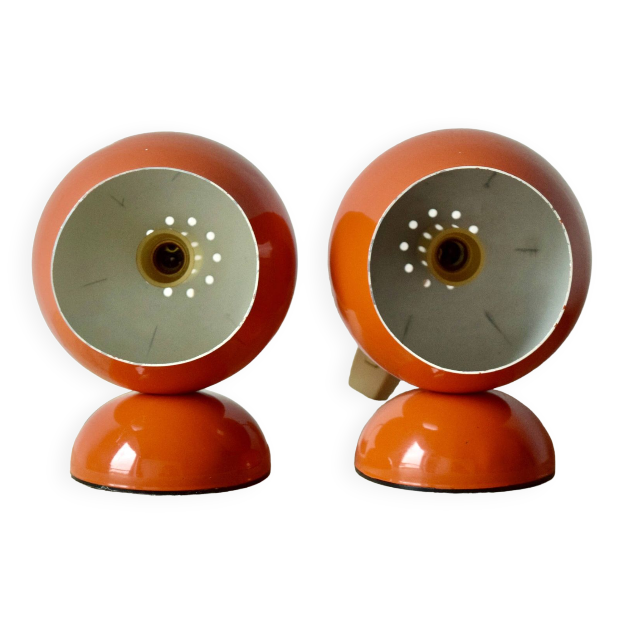 Pair of vintage falca lamps - ball lamps - space age design - made in italy