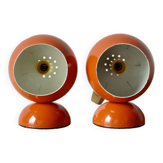 Pair of vintage falca lamps - ball lamps - space age design - made in italy
