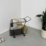 Perforated metal serving trolley style Mathieu Matégot