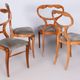 Restored Biedermeier Set Of Four Oak Walnut Chairs, Vienna, Austria, 1820s