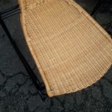 Chaises fer forgé rotin vintage