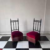 Paire de petits fauteuils Napoléon 3