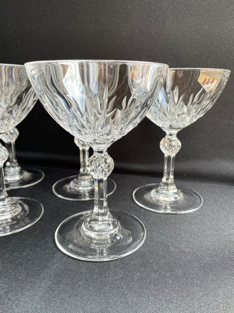Champagne Glasses (5) - Mid-century modern - Crystal