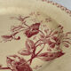 Red iron earth serving dish - Gien honeysuckle - antique earthenware