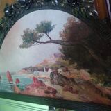 Trumeau era of Decorative Arts in 1929 in hammered wrought iron 75x160cm