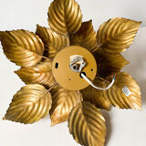 Masca golden metal flower wall lamp