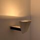 Vintage modernist wall lamp, cream and black lacquered metal, Italy 1970s