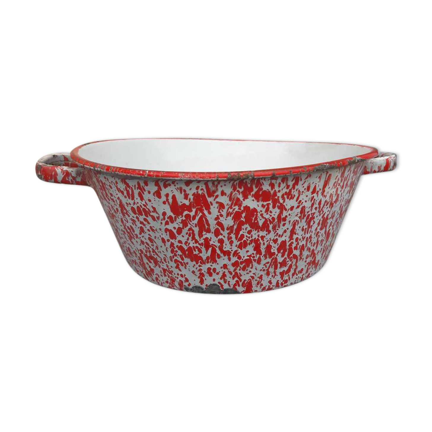 Bassine en tole emaillée rouge