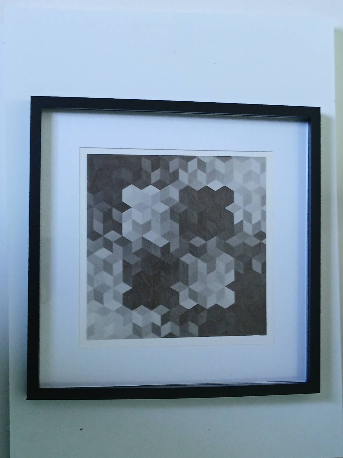 Tableau Vintage Art Optique - Victor Vasarely - Frame 40x40cm