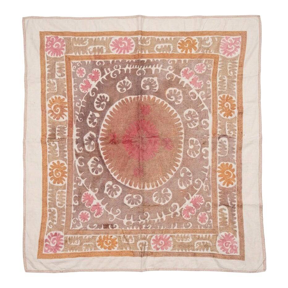 Vintage hand-embroidered tablecloth 140x147 cm