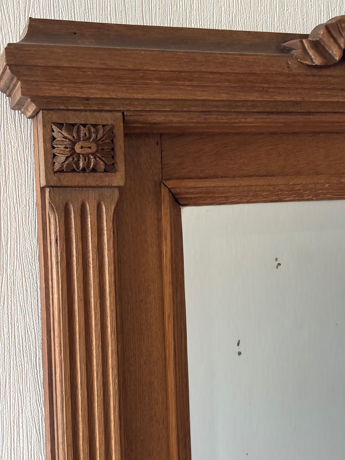 Miroir trumeau ancien en chêne