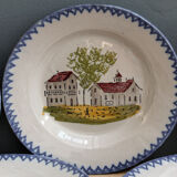 Set of 6 flat plates in faience of St Clément