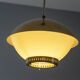 Large brass pendant with engraved opaline glass