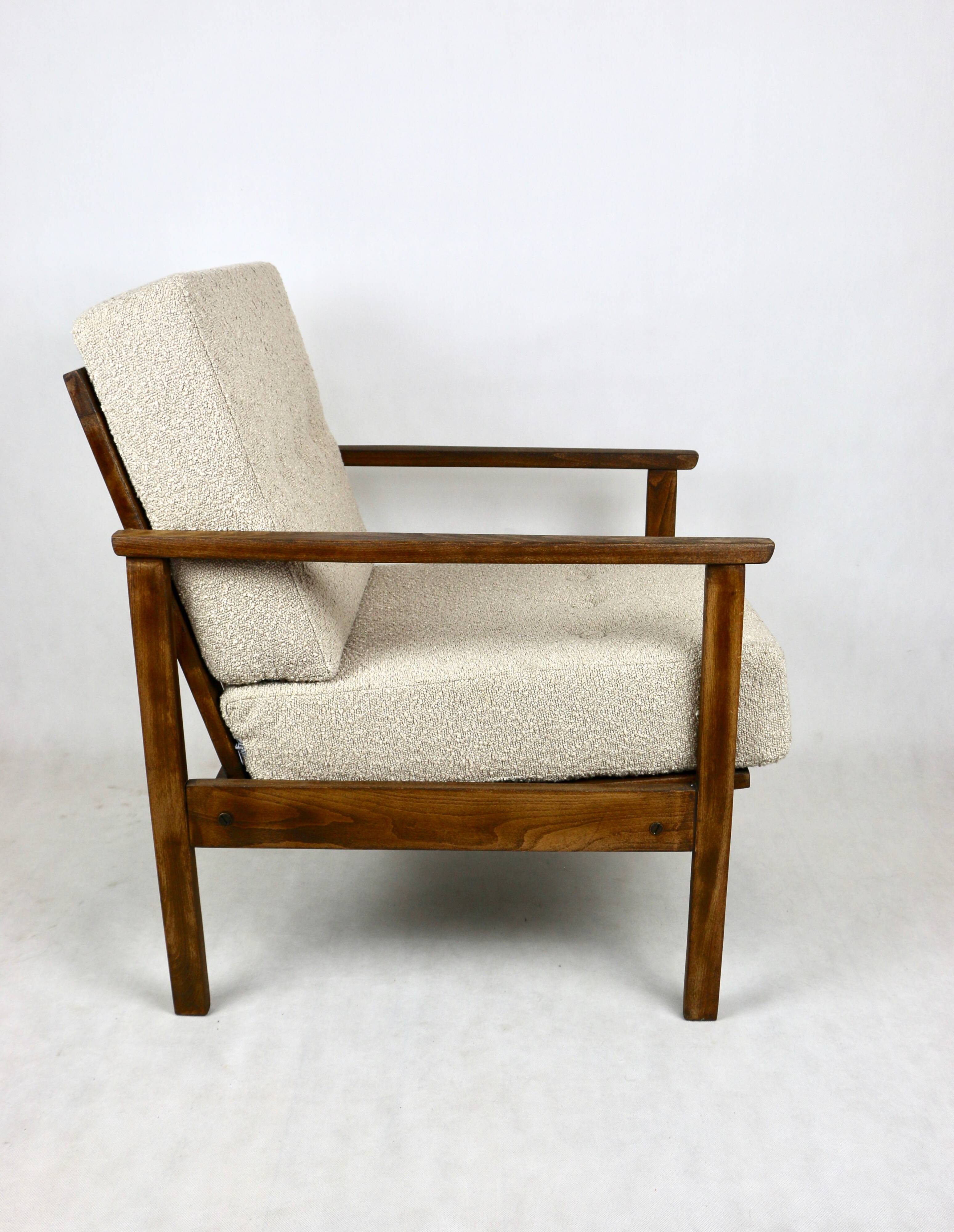 Vintage Beige Boucle Loop Armchair, 1970s