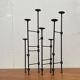 Mid-century brutalist extendable wrought iron floor chandelier, 1960s.